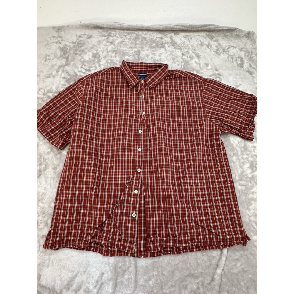 High‎ Sierra Men Plaid Short Sleeve Button-Down Shirt Red Size XXL EUC